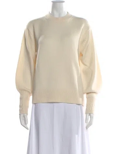 Pre-owned Proenza Schouler Merino Wool Mock Neck Sweater In Neutral