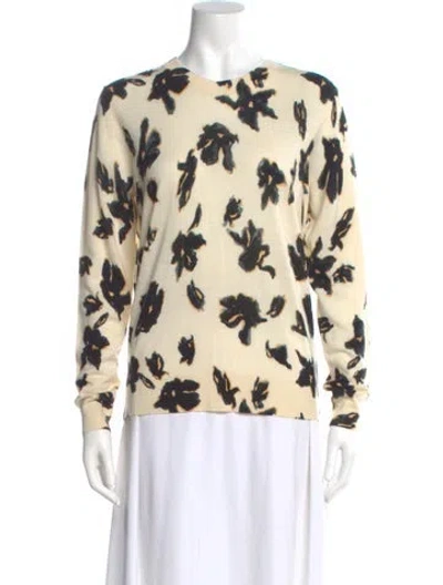 Pre-owned Proenza Schouler Merino Wool Printed Sweater In Neutral