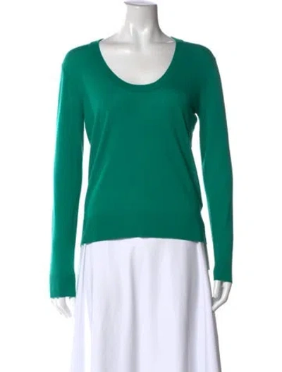 Pre-owned Proenza Schouler Merino Wool Scoop Neck Sweater In Green