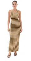 Proenza Schouler Meryl Striped Matte Viscose Rib Halter Maxi Dress