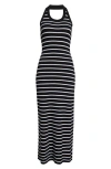 Proenza Schouler Meryl Striped Matte Viscose Rib Halter Maxi Dress