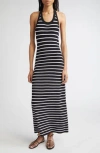 Proenza Schouler Meryl Striped Matte Viscose Rib Halter Maxi Dress In Multi
