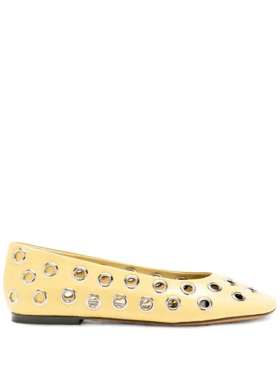 Proenza Schouler Metal-eyelet Detailing Ballerinas In Yellow
