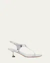 Proenza Schouler Metallic Leather Kitten-heel Thong Sandals In Metallic