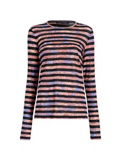 Proenza Schouler Mia Printed Striped Top In Multi