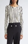 PROENZA SCHOULER PROENZA SCHOULER MIA TIE DYE LONG SLEEVE COTTON TISSUE T-SHIRT