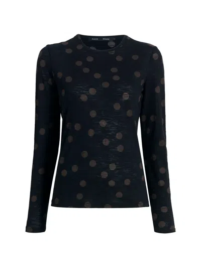 Proenza Schouler Mia Top In Polka-dot Jersey In Blue