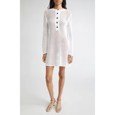 Proenza Schouler Micah Long Sleeve Open Knit Sweater Dress