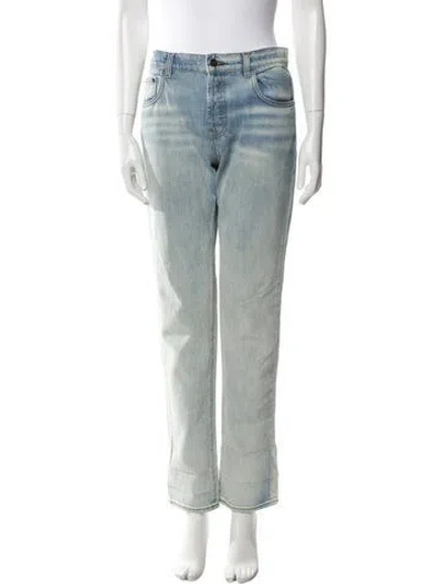 Pre-owned Proenza Schouler Mid-rise Straight Leg Jeans In Blue