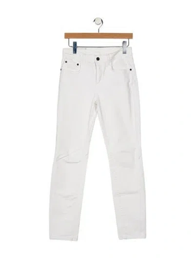 Pre-owned Proenza Schouler Mid-rise Straight Leg Jeans In White