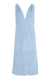 Proenza Schouler Millie Suede Midi Dress In Light Blue