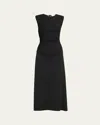 Proenza Schouler Mimi Ruched Crepe Dress In Black