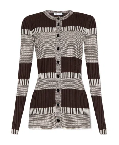 Proenza Schouler Mini Stripe Cardigan In Black