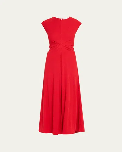 Proenza Schouler Miranda Twisted Rib Dress In Dark Poppy