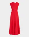 Proenza Schouler Miranda Twisted Rib Dress In Dark Poppy