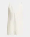 Proenza Schouler Mitchell Textured Sleeveless Babydoll Top In White