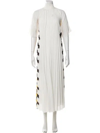 Pre-owned Proenza Schouler Mock Neck Long Dress In White