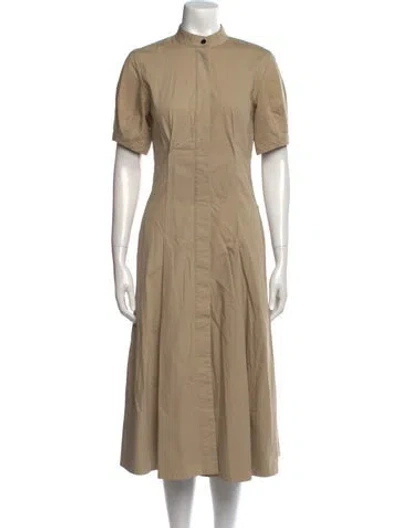 Pre-owned Proenza Schouler Mock Neck Midi Length Dress In Neutral