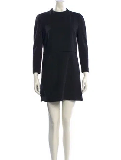 Pre-owned Proenza Schouler Mock Neck Mini Dress In Black