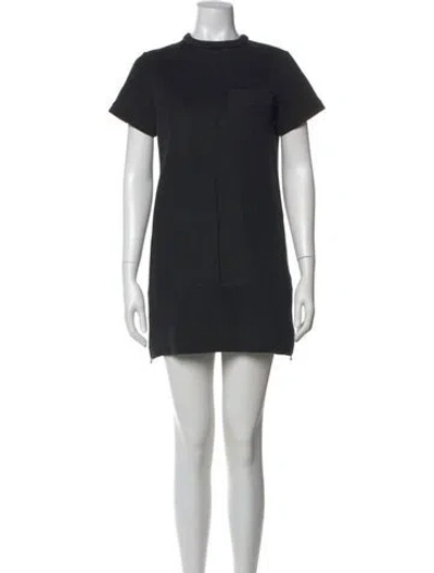 Pre-owned Proenza Schouler Mock Neck Mini Dress In Black