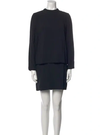 Pre-owned Proenza Schouler Mock Neck Mini Dress In Black