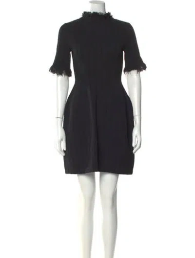 Pre-owned Proenza Schouler Mock Neck Mini Dress In Black