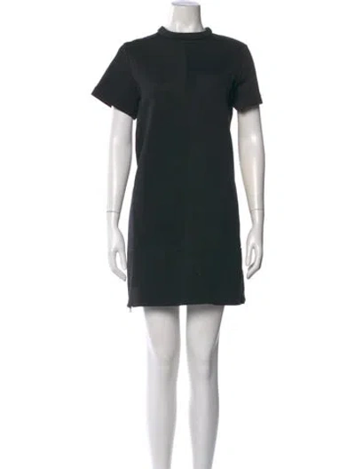 Pre-owned Proenza Schouler Mock Neck Mini Dress In Black