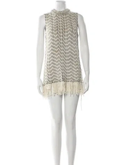 Pre-owned Proenza Schouler Mock Neck Mini Dress In Neutral