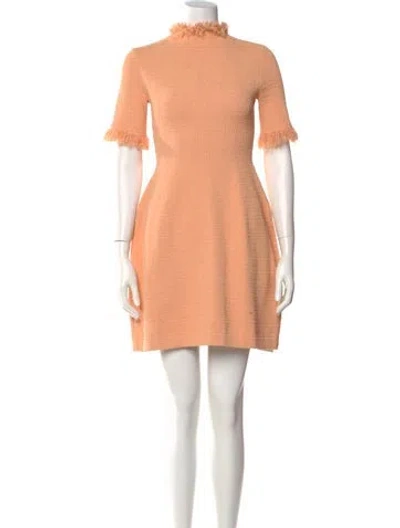 Pre-owned Proenza Schouler Mock Neck Mini Dress In Orange