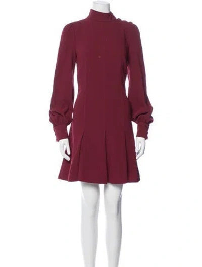 Pre-owned Proenza Schouler Mock Neck Mini Dress In Red
