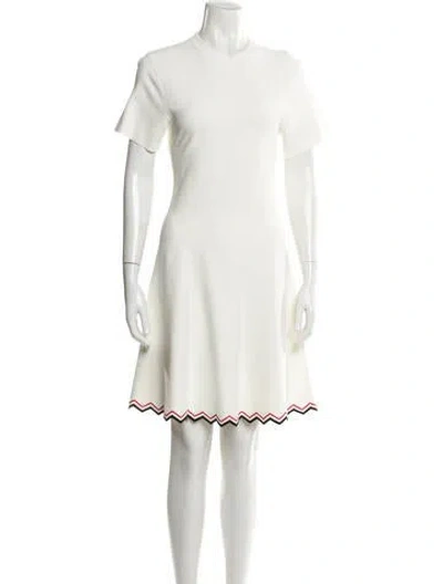 Pre-owned Proenza Schouler Mock Neck Mini Dress In White