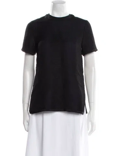 Pre-owned Proenza Schouler Mock Neck Short Sleeve T-shirt In Black