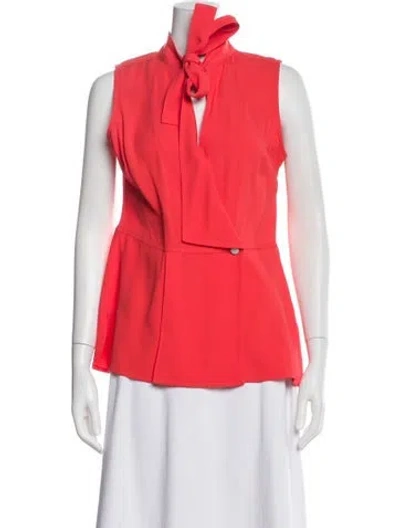 Pre-owned Proenza Schouler Mock Neck Sleeveless Blouse In Orange