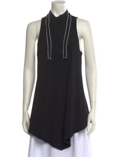 Pre-owned Proenza Schouler Mock Neck Sleeveless Tunic In Black