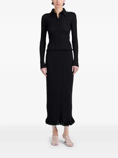 Proenza Schouler Monet Skirt In Fine Bobble Knit In Black