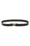 Proenza Schouler Monogram-plaque Leather Belt In Black