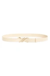 Proenza Schouler Monogram Buckle Leather Belt In Birch