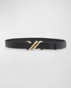 Proenza Schouler Monogram-plaque Leather Belt In Black