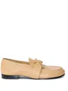 Proenza Schouler Monogram-plaque Embossed-leather Loafers In Neutrals