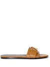 Proenza Schouler Monogram Slide Sandals In Brown