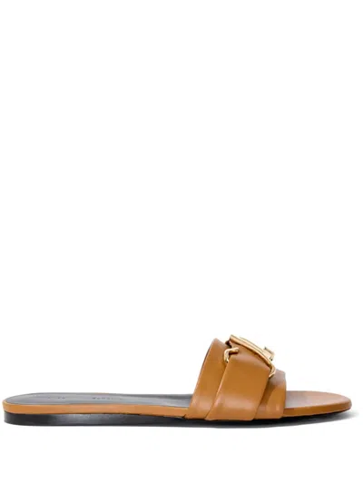 Proenza Schouler Monogram Slide Sandals In Brown