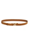 Proenza Schouler Monogram Soft Suede Belt In Saddle