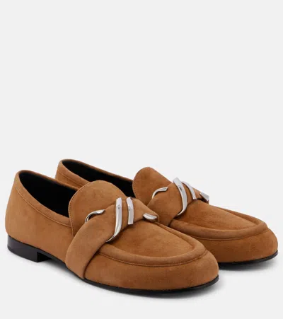 Proenza Schouler Monogram Suede Loafers In Yellow