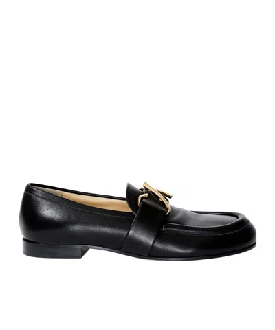 Proenza Schouler Monogram-plaque Slip-on Loafers In Black