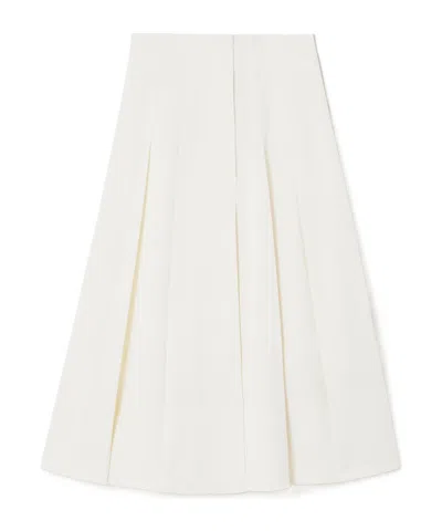 Proenza Schouler Moore Pleated Midi Skirt In White