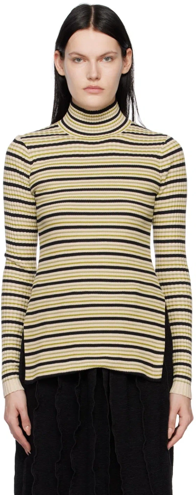 Proenza Schouler Multicolour  White Label Stripe Turtleneck In Cream Multi