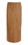 Proenza Schouler Nadia Suede Midi Skirt In Tan