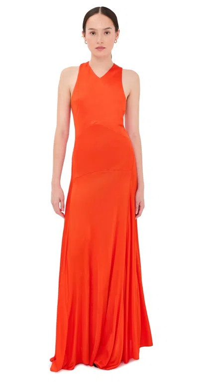 Proenza Schouler Naia Satin-jersey Maxi Dress In Orange