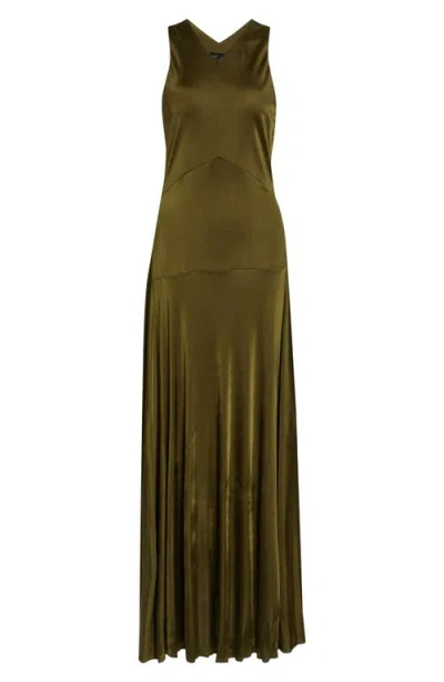 Proenza Schouler Naia Satin Jersey Maxi Dress In Green