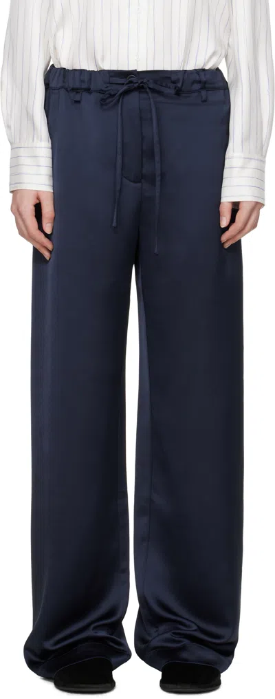 PROENZA SCHOULER NAVY PROENZA SCHOULER WHITE LABEL MAGNUS TROUSERS